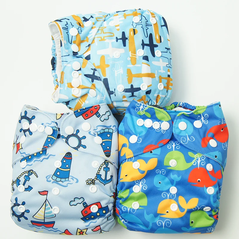 Wholesale Reusable Washable Cute Patterns Microfiber Bamboo Charcoal Cloth Diapers