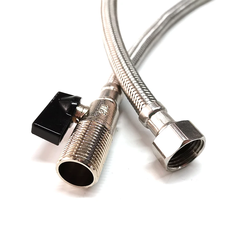 New Upgrade Toilet Wash Basin Water Inlet Hose Pipes 304 Stainless Steel Wire Braided Metal Flexible Water Plumbing Hoses