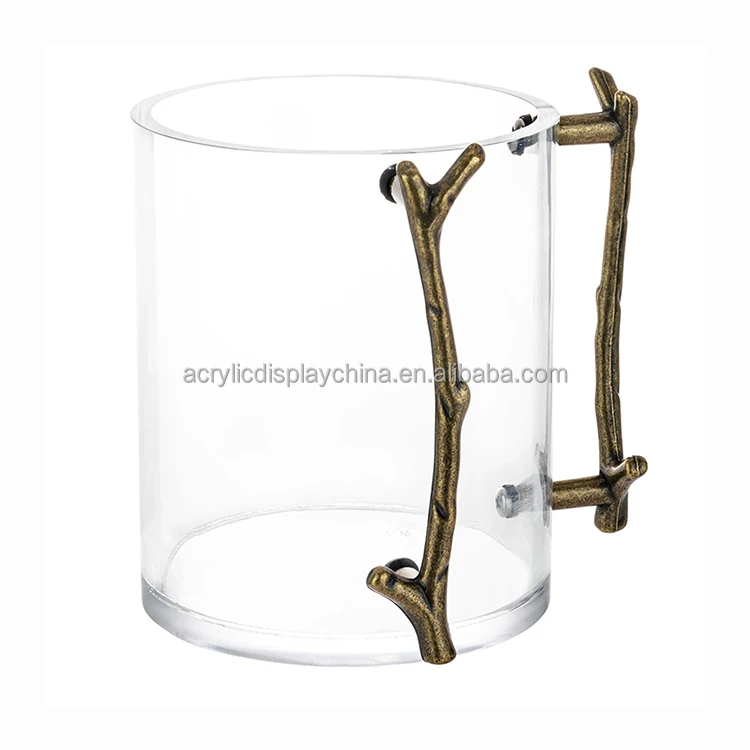  MetaLucite Twig Washing Cup branch lucite washing cup with gold handles Judaica Acrylic