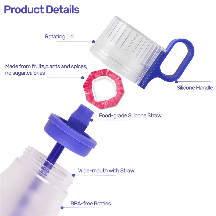 Wholesale Bulk 750ml BPA Free 0 Sugar Sports Air Scent Fruit Flavored Drinking Water Bottles With Flavor Pods