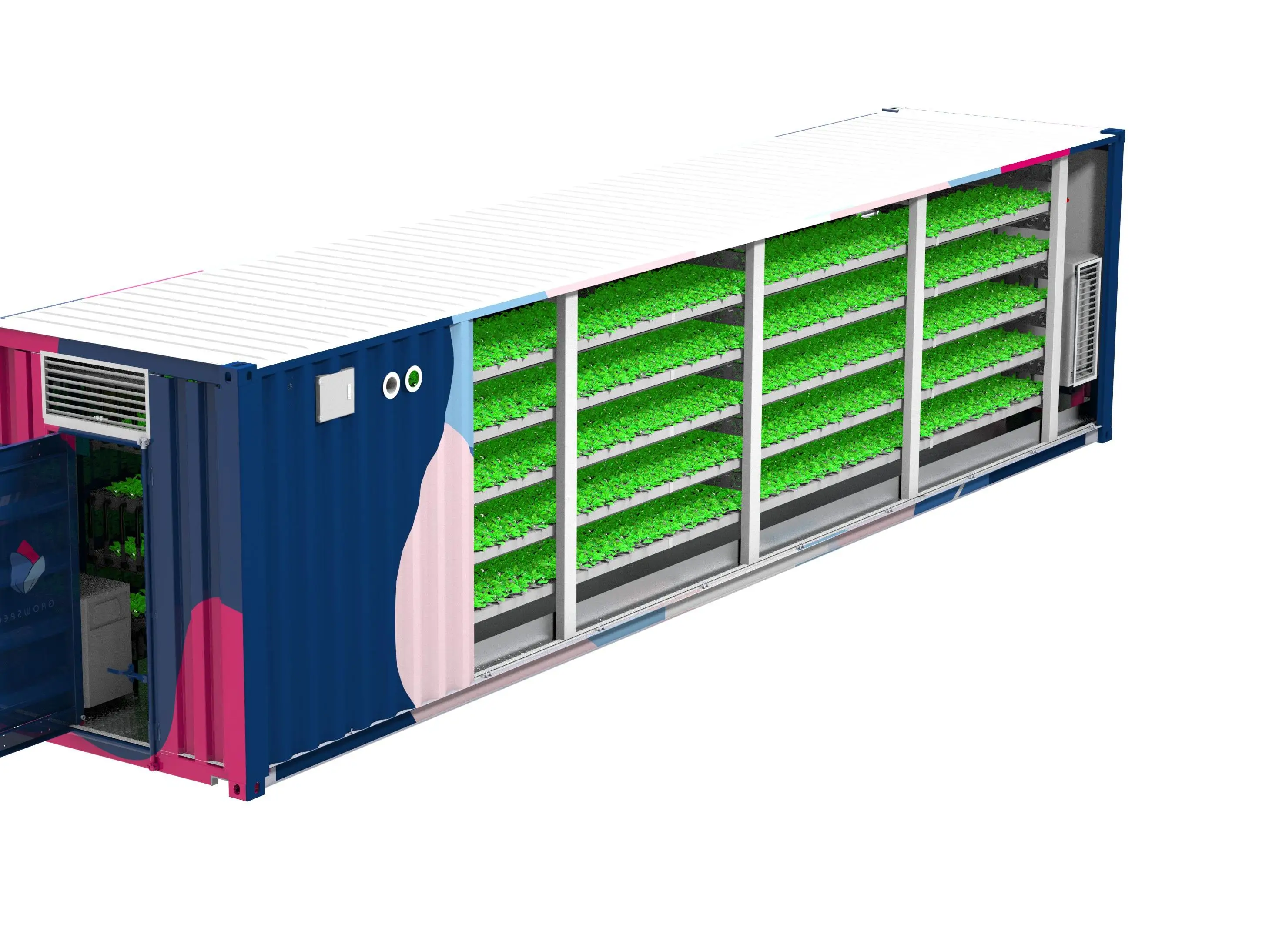 40ft Shipping Container Grow Room Automatic Vertical Farming System