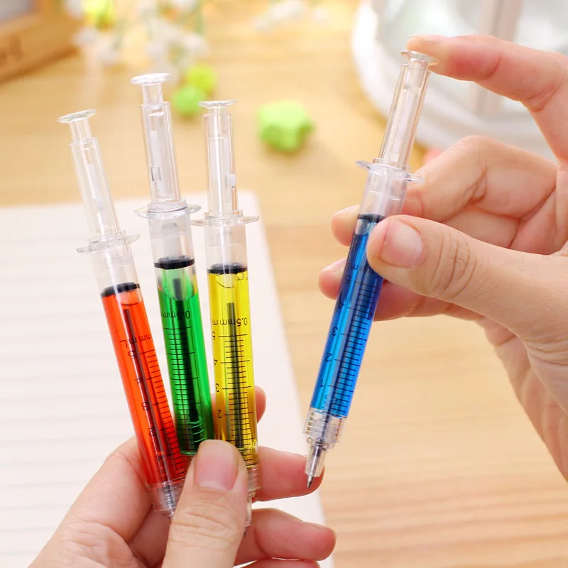 Novelty Promotional Funny Injection Shaped Ball Point Pens Wholesale Best Children Gift Ballpoint Syringe Pen