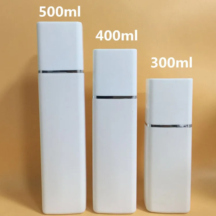 Флакон для лосьона 300 мл 400 500 пустой многоразовый пластиковый Квадратный Контейнер косметического и насос