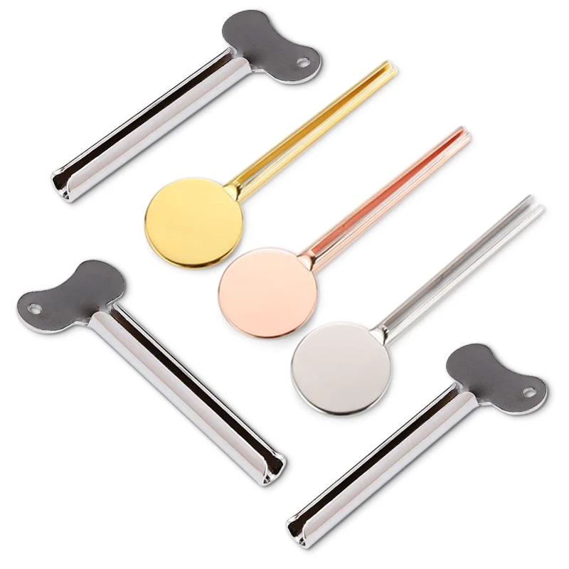 Factory Price New Arrived Rectangle and Round Shape Zinc Alloy Custom Laser Logo Metal Toothpaste Squeezer Dispenser