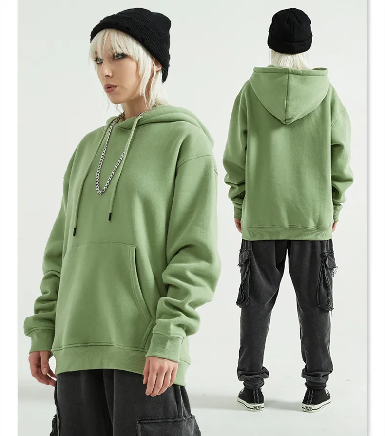 wholesale custom print 100% cotton high quality plain hoodie men Casual Oversize Unisex Sets Cotton Blank Hoodies