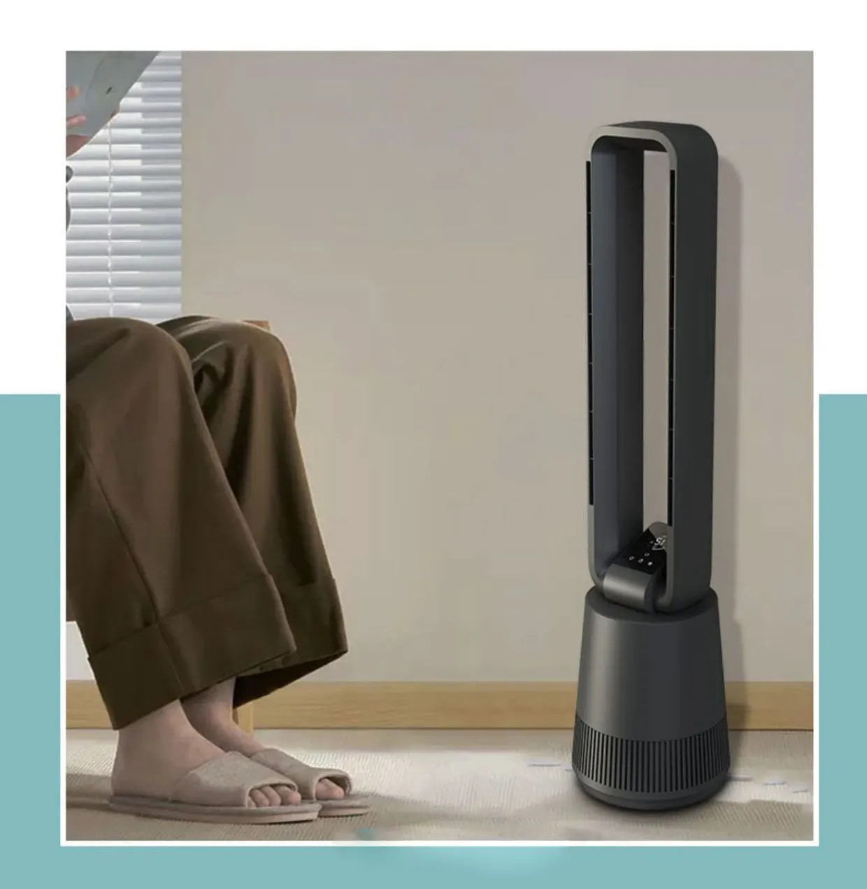 
Hot Sale Energy Saving Silent Floor Fan Household Fan Remote Leafless Fan 