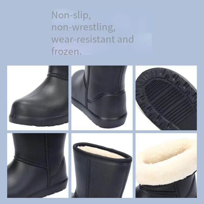 Eva Rain Boots With Cotton Rubber Winter Shoes Non-Slip Fishing Water Shoes And Labor Protection Rain Boots