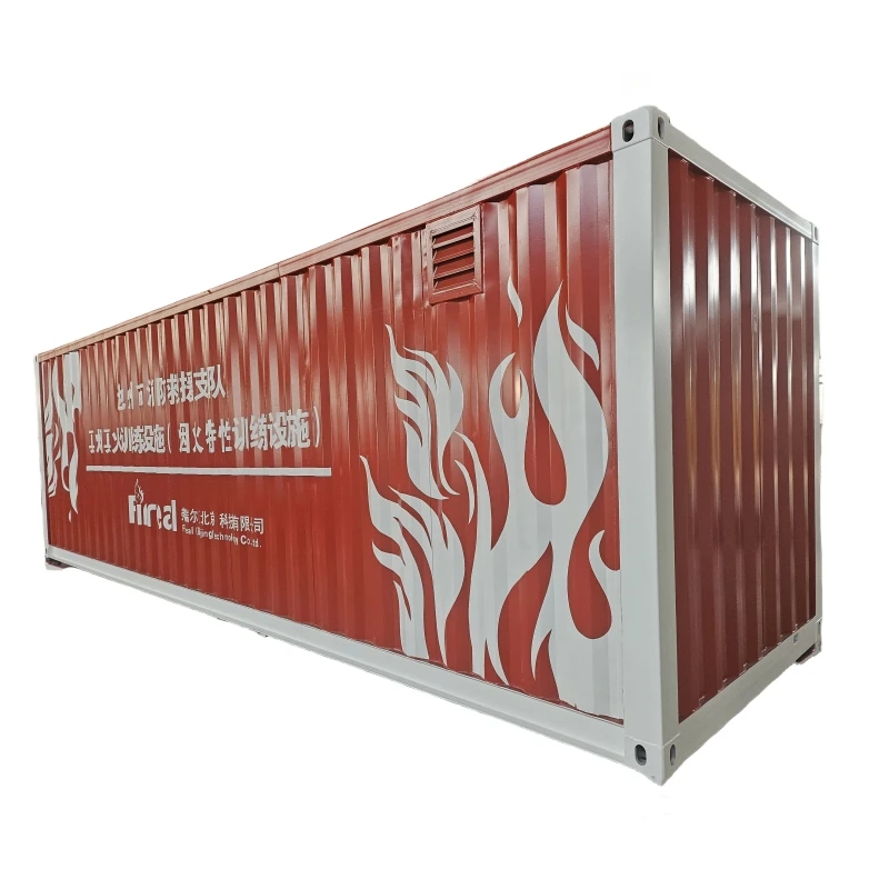 Real smoke real fire training container