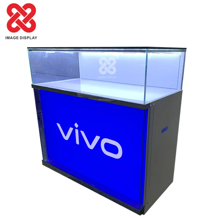Mobile Shop Counter VIVO Smart Mobile Phones Showcase Displays Cellphone Vitrine Handset Kiosk Design