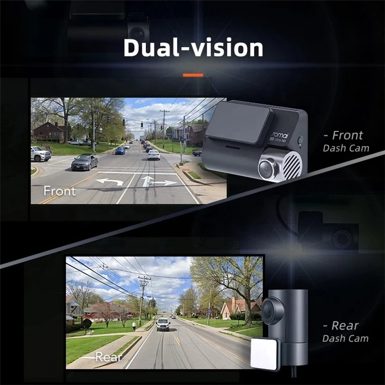  Автомобильный видеорегистратор 4k передняя и задняя камеры с Wi-Fi черный ящик Toguard двойное зеркало 1080p Pro 360 Gps 70mai