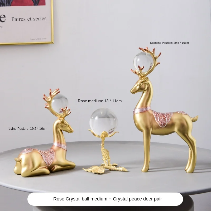 Table Living Room Gold Deer Accessories Other Luxury Home Decor Crystal Ball Decoration For Home Home Decor Interior Modern