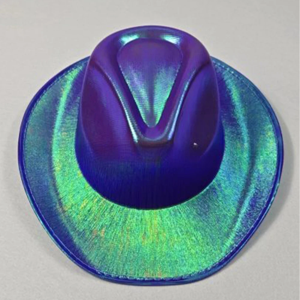 Adult Iridescent Holographic Party Favors Cowboy Hats Cowgirl Party Hat For Women In Metallic Colors