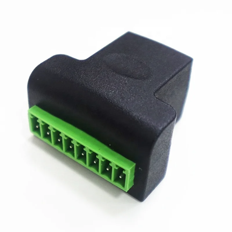Eemi-protected RJ45 8-контактный гнездовой разъем на винтовой клеммный адаптер для компьютерных