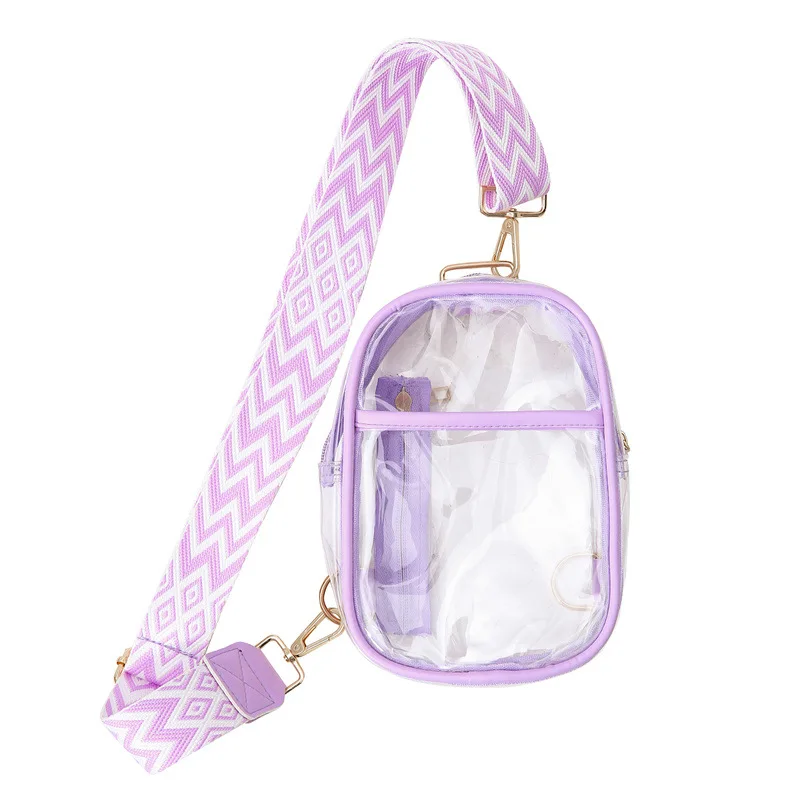 Wholesales Men Women Transparent PVC Bag Crossbody Zipper Bag Waterproof Mobile Phone PVC Clear Bag