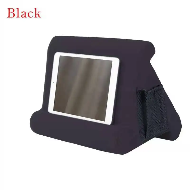 Multi-Angle Self-Standing Soft Cushion Lap Rest Plush Microfiber Pillow Tablet Stand Phone Light Weight Square Pattern Hotels