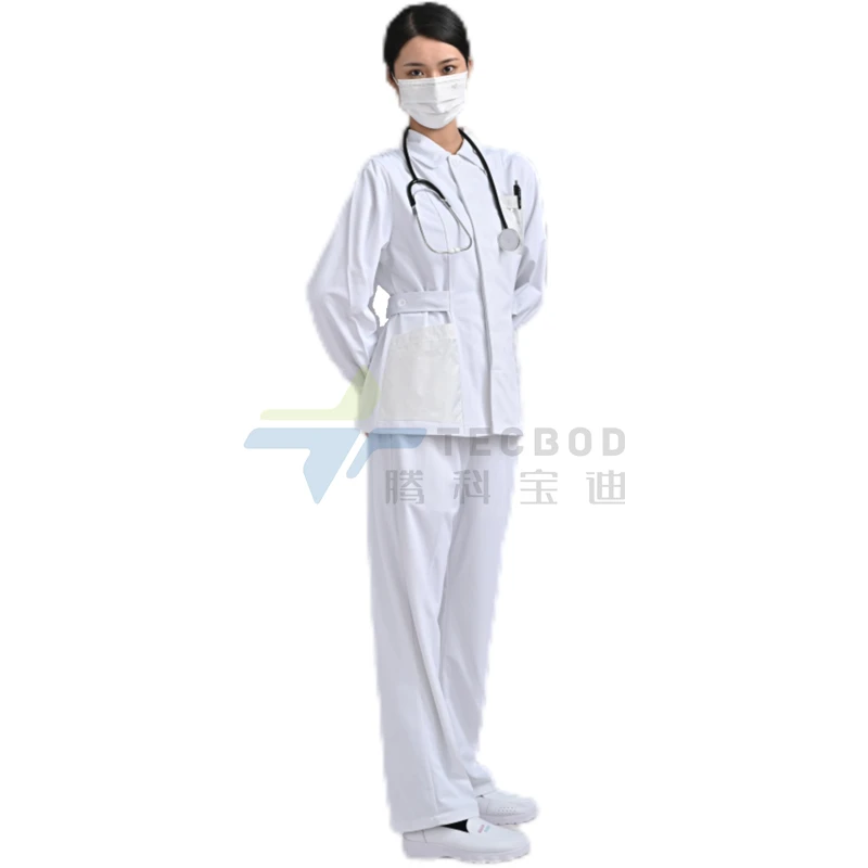 Direct Manufacturer Supply Hospital Medical Nurse Work Clothing Uniforms White Female Hospital Nurse Uniform Dress