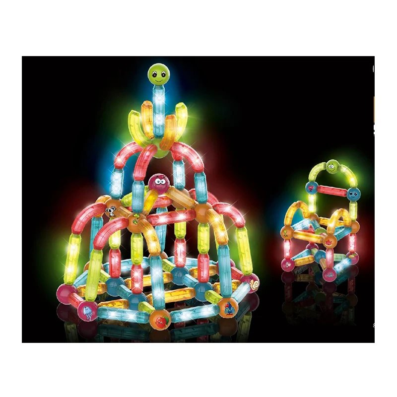 Gift for Kids Stem Educational Construction Toys Light Magnetic Building Sticks Blocks Toy
