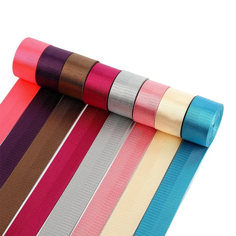 Factory Direct Sale High Quality Flexible Colorful Durable Plain Woven Herringbone Nylon Webbing for Bag Strap Seat Belt