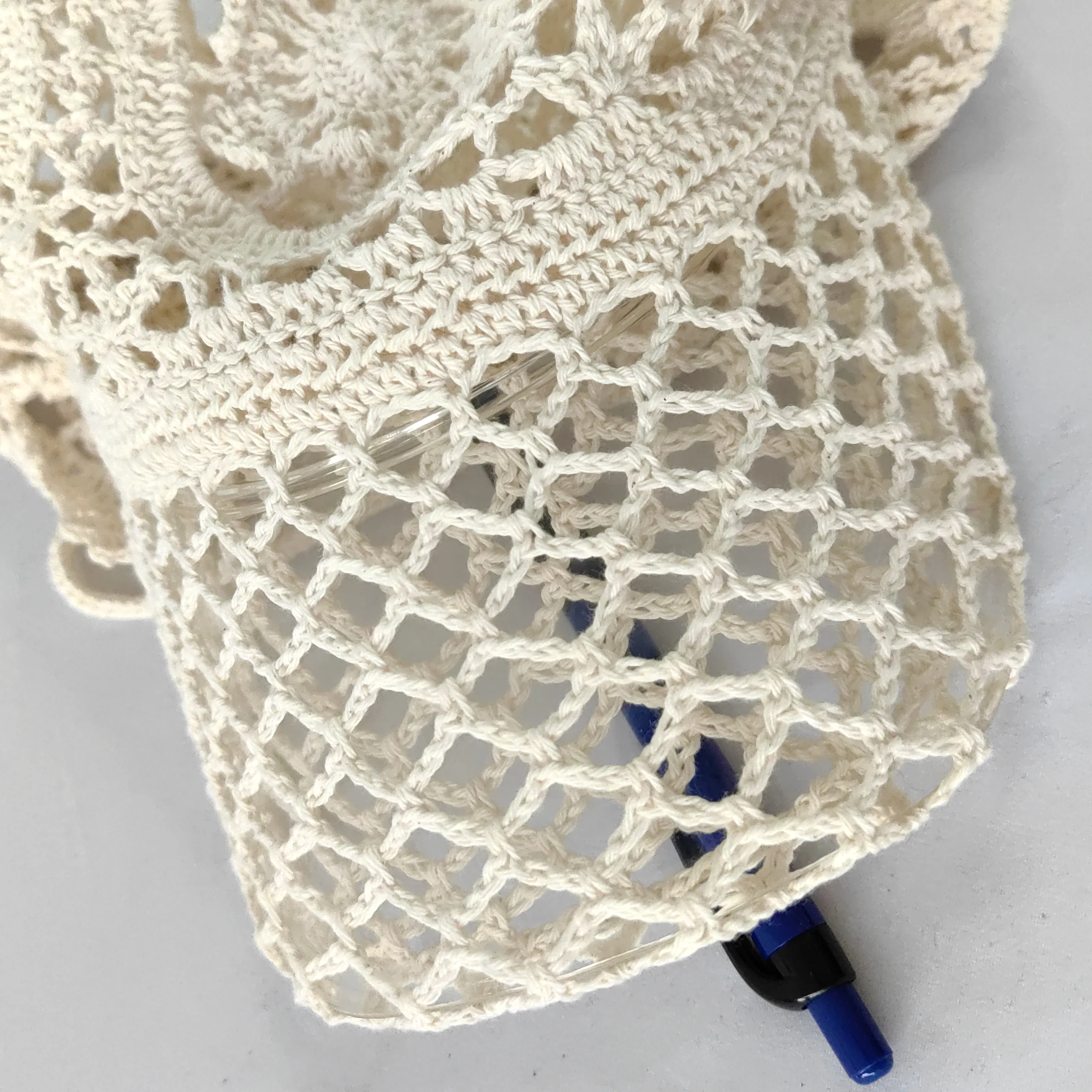 Hot selling knit hollow top visor hat knit hollow top visor hat knitted hat with hollow out