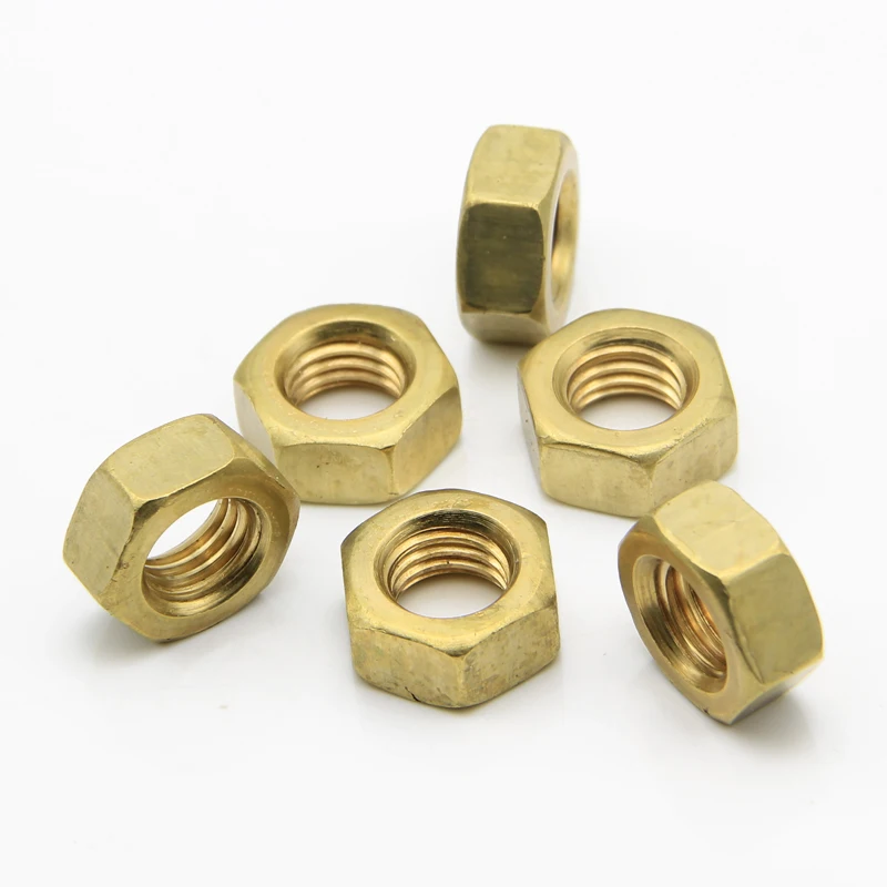 Hexagonal Nut Manufacturer Exporter M3-m30 Fasteners Customize Brass Hex Nut