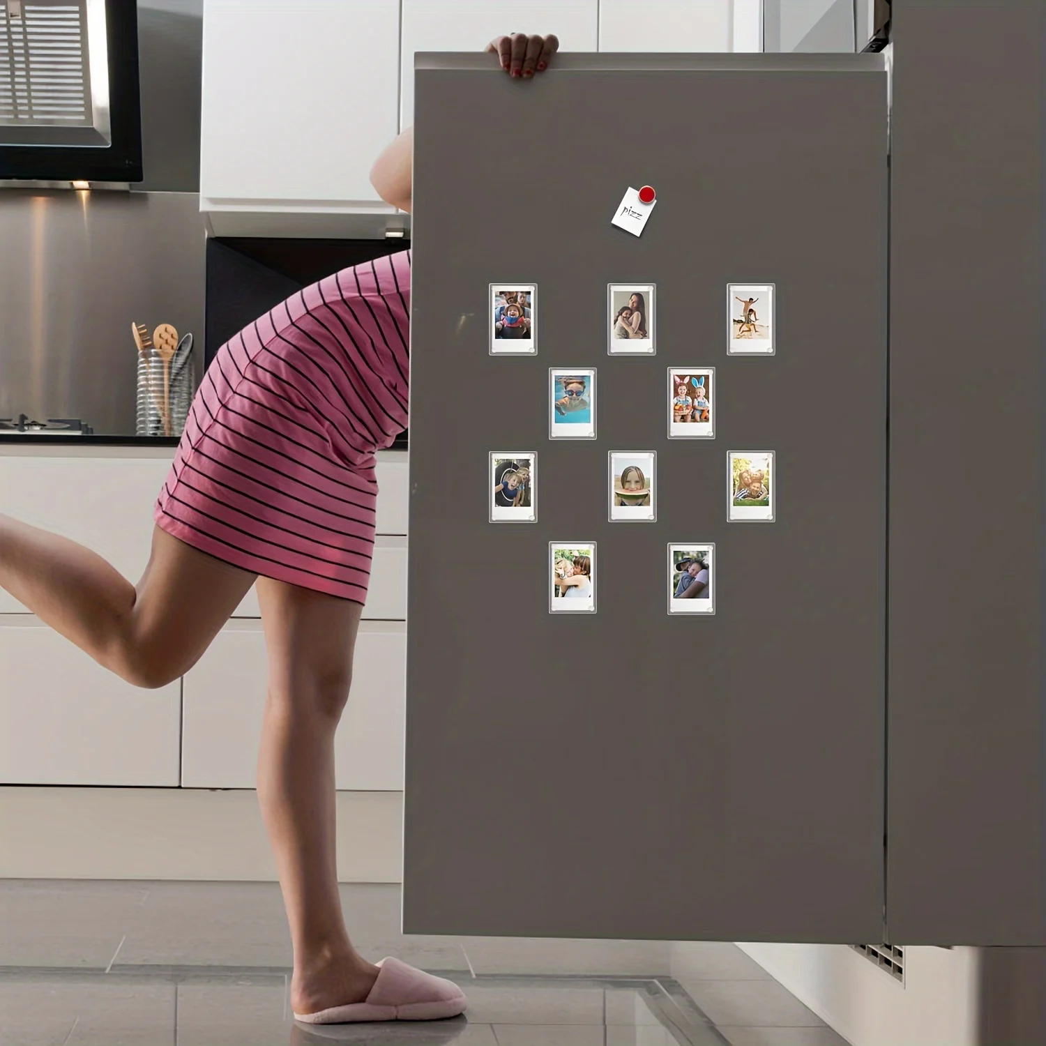 10Pcs 3 Inch Polaroid Acrylic Picture Frames Acrylic Fridge Magnetic Frame Double Sided Mini Clear Photo Frame for Refrigerator