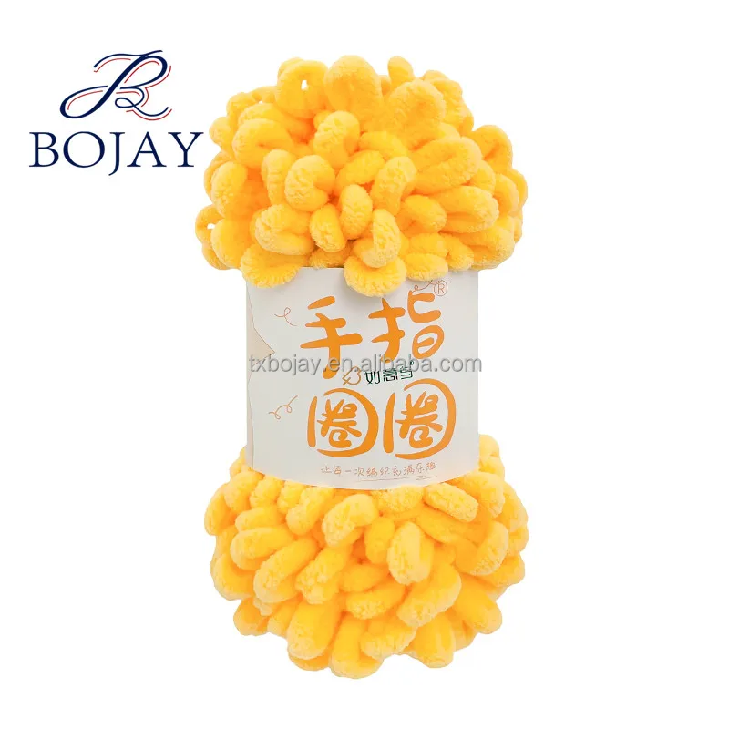 Bojay 2022 New Arrival,  100% Polyester Chenille Yarn with Various Colors, Chunky Fine Finger Loop Yarn for Hand Knitting
