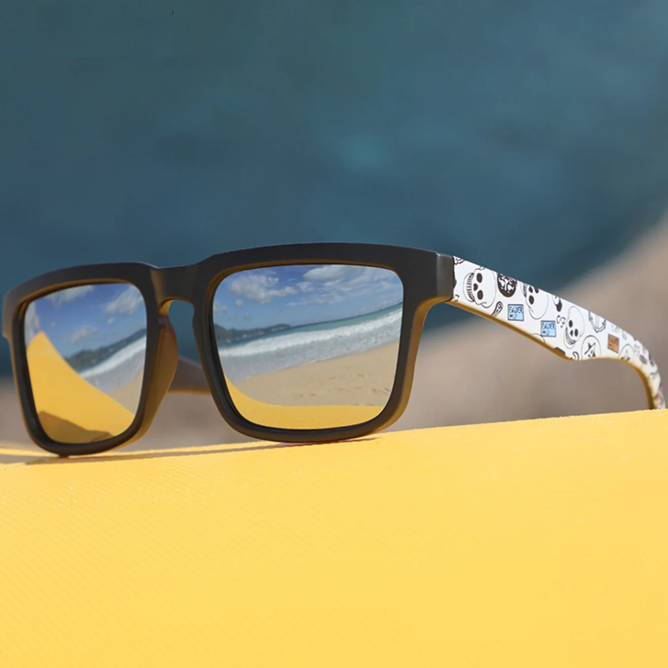 New Italy Mixed Pattern Design High Quality Square Women Men Lure Fishing Sandbeach Activities Polarized Sunglasses 2021