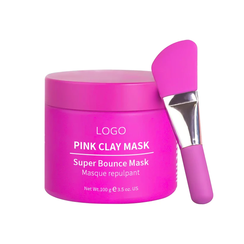 Private Label Skin Care Set Korean Cosmetics Face Care Brightening Anti Acne Face & Body Mask Mud Rose Face Pink Clay Mud Mask