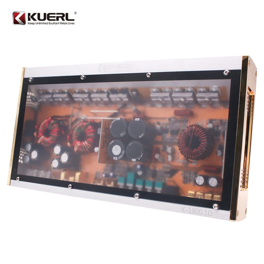 Оптовая продажа с фабрики класса D 1 канальный автомобильный усилитель мощности 1600 Вт большой цифровой измеритель моноблок