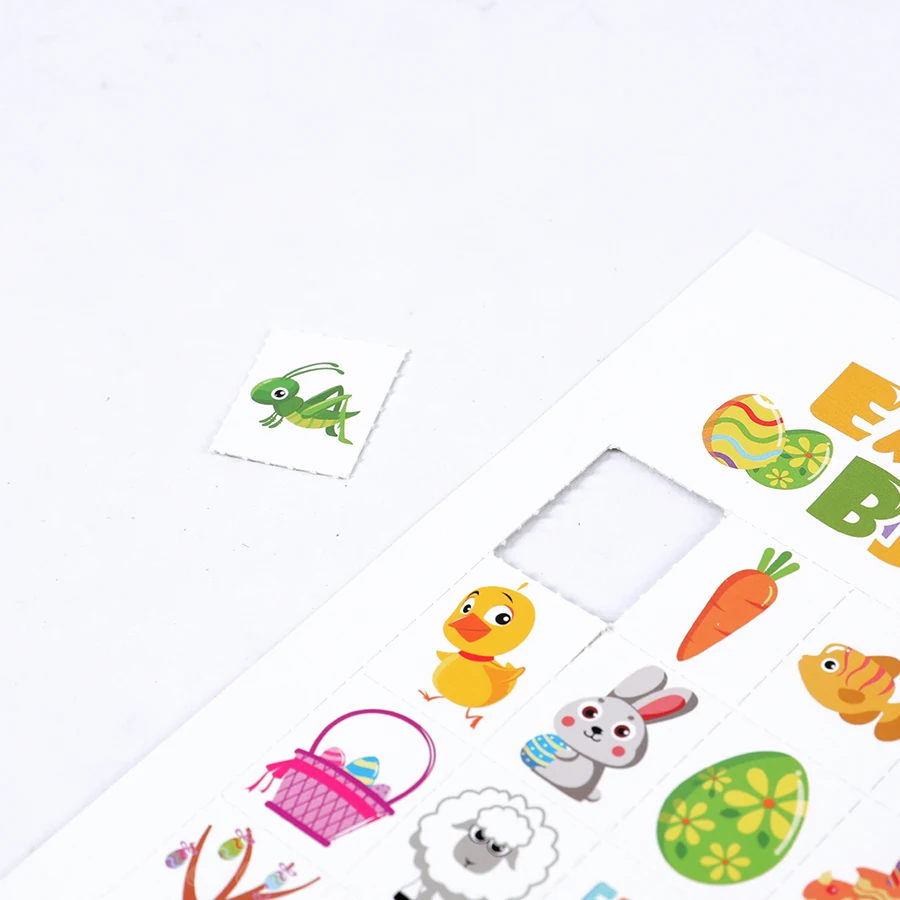 New Product Eco Friendly Rececle Paper Custom Printing Pattern Easter Bingo Card toy For Game
