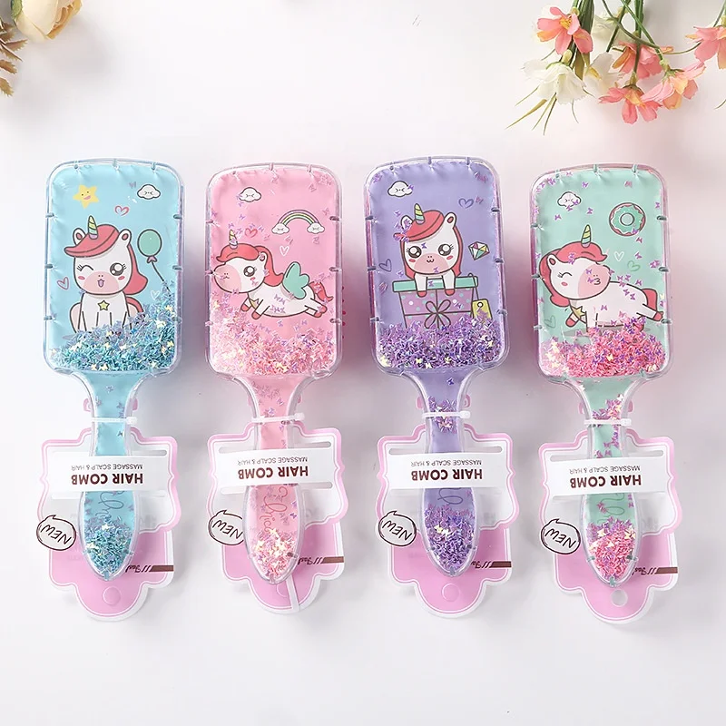 Cute mini air bag comb pink air cushion  girls style small comb INS cartoon portable comb