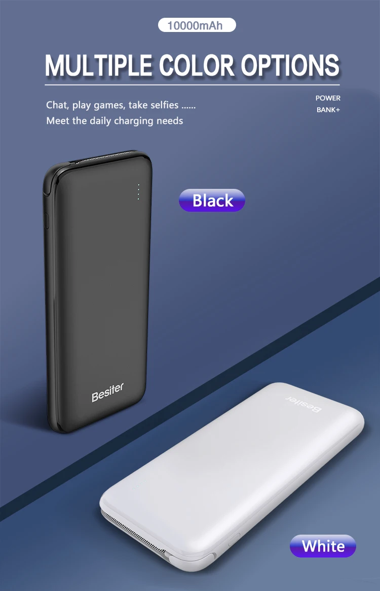 BST-01019 Power Bank & Power station portable with capacity 10000mAh Detachable charger with cable LED indicator power banks
