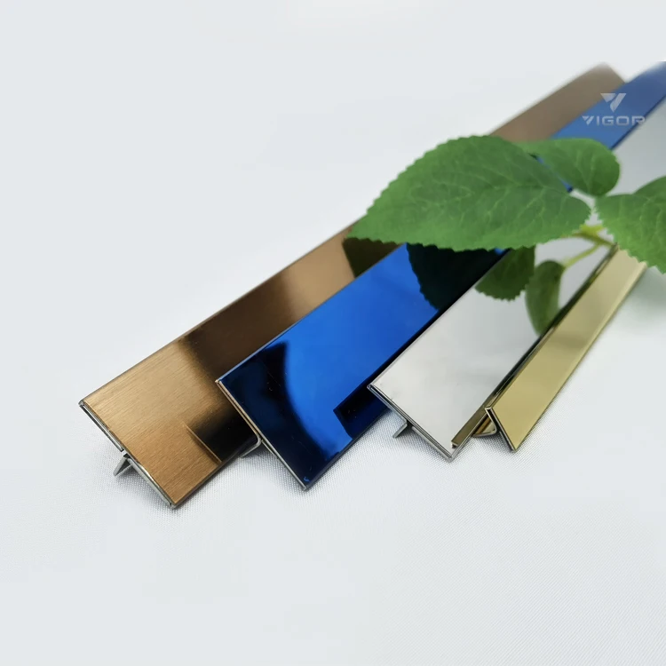 
Free Sample Stainless Steel Tile Profile T shape 304 Metal Tile Strips For Wall And Corner Decoration Decorative Profiles 