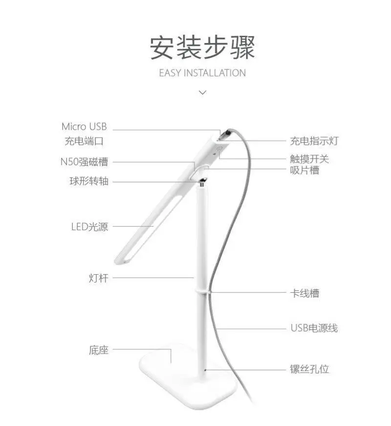 New style led removable desk light magnetic charging table lamp portable light