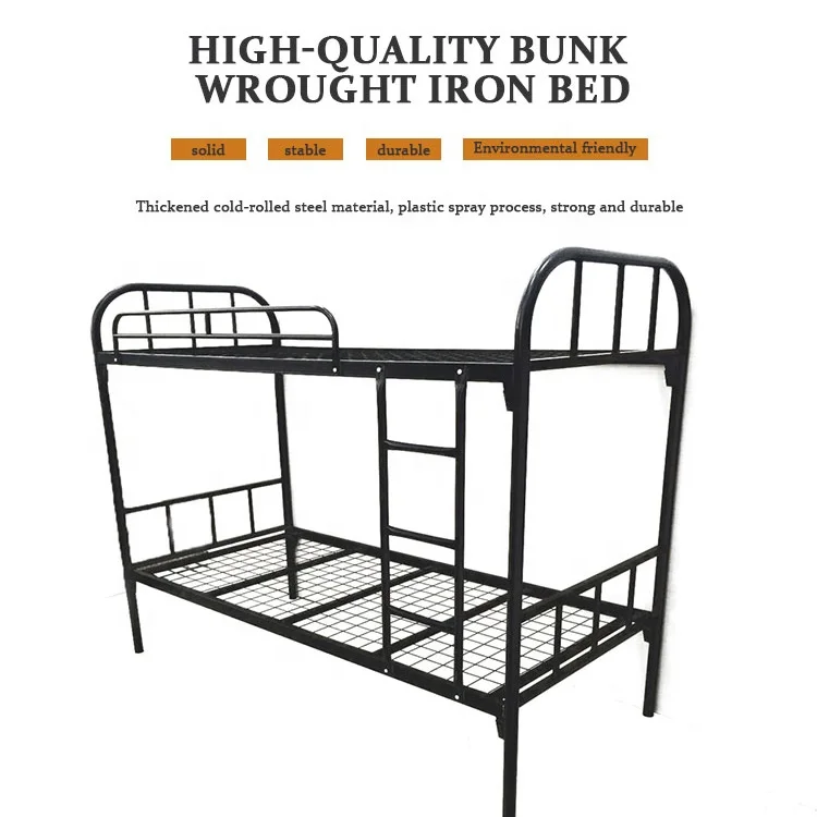 Iron Bed 0.8mm Keel Big Curved Bed School Dormitory Metal Bunk Construction Site Apartment Rental House Iron Bed