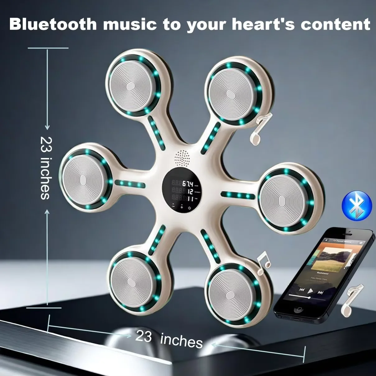Wellshow Sport Music Boxing Machine Wall-Mounted Boxing Equipment Electronic Bluetooth Boxing Trainer for Adults Home Gym