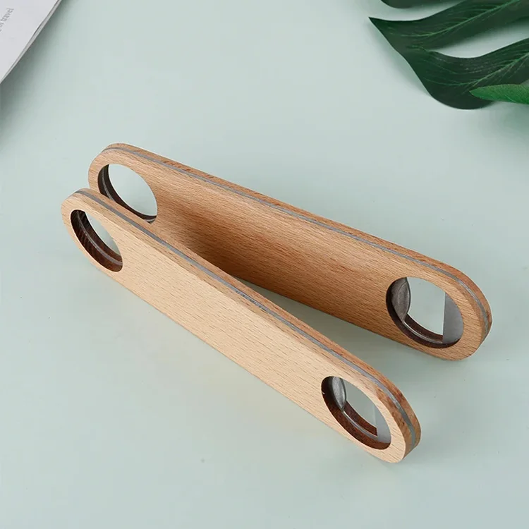 Custom Wooden Hotel Flat Board Bottle Opener Home Beer Cap Wooden Cover Wood Bottle Opener