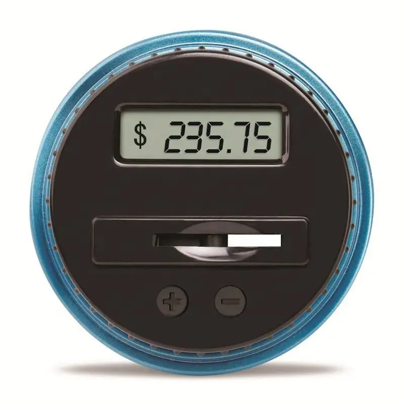 LCD Display Bucket Shaped Saving Money Box Coins Storage Box Automatic Counting Transparent Electronic Piggy Bank for US EUR GBP