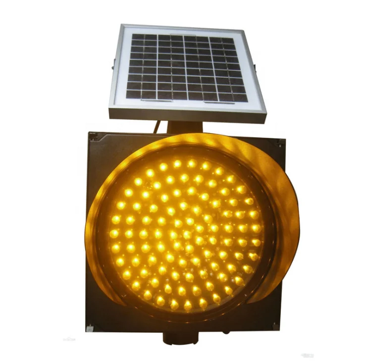 
Solar Powered LED Yellow Amber Slow Down Flashing LED Traffic Road Safety Warning Strobe Light 