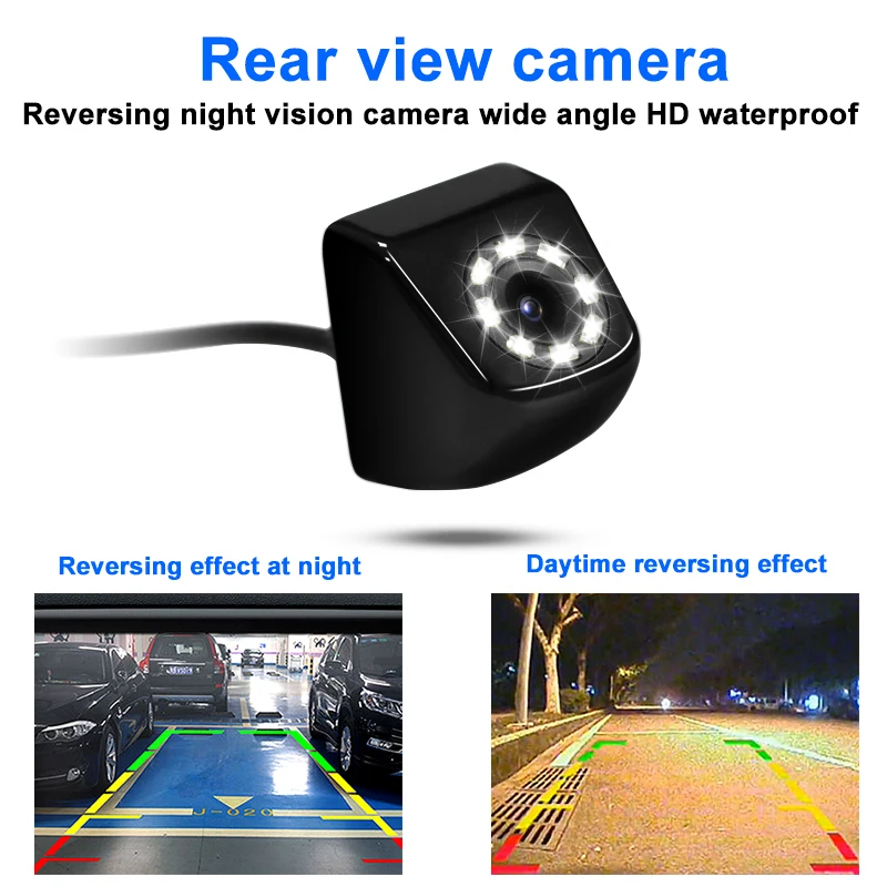 Night vision bright rearview mirror parking camera hardware spiral suspension camera mini Korean car reversing camera