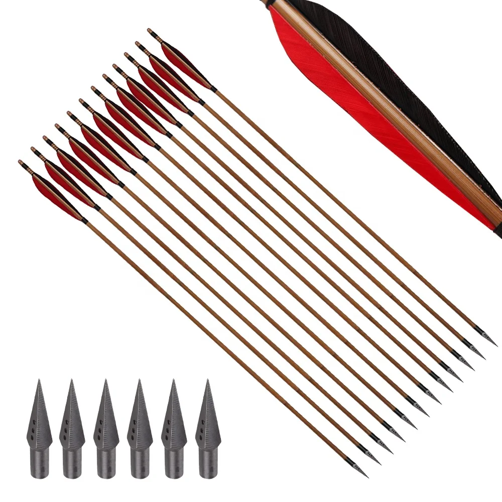 Alibow стрельба из лука охота бамбуковые стрелы для стрельбы индейки с перьями уличной