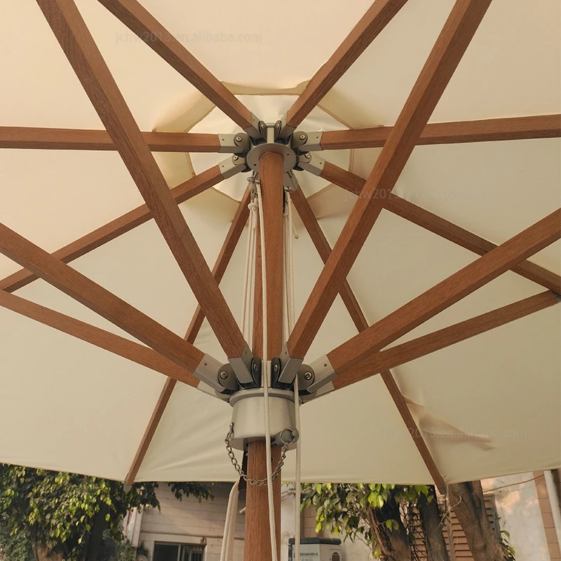 Juecheng swimming pool outdoor umbrella high quality wood umbrella indonesia beach umbrella