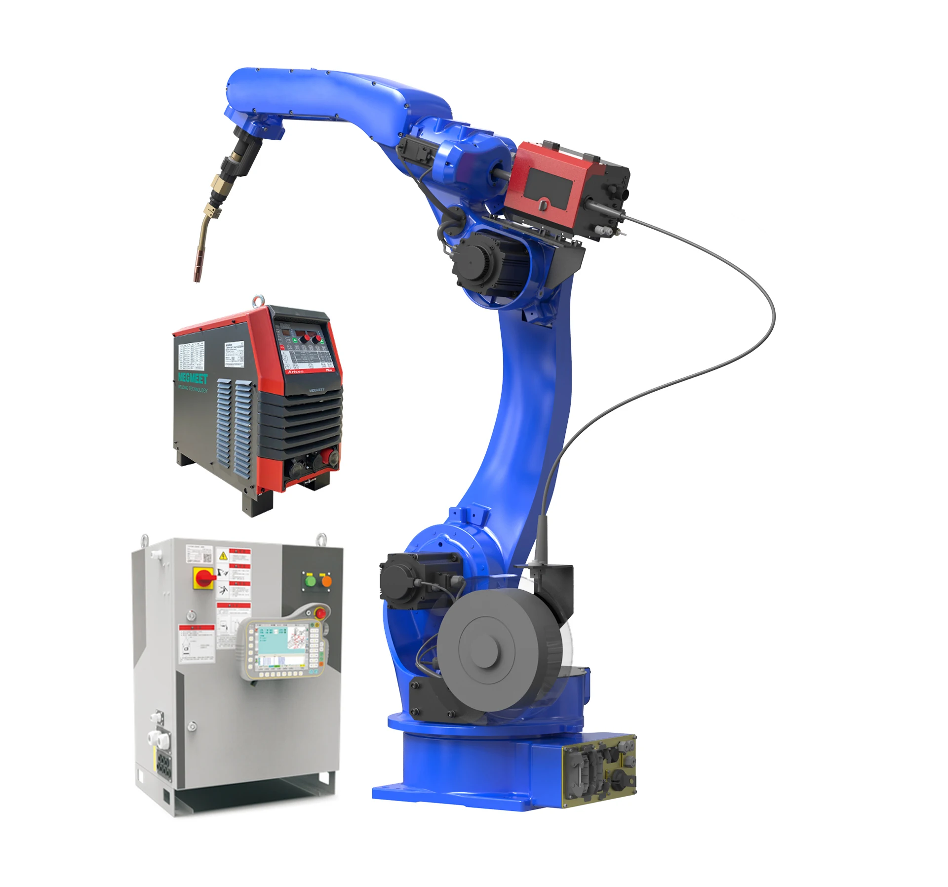 6 Axis MIG Welding Robot range 1450mm with power source MEGMEET Ehave CM350 welding robot machine