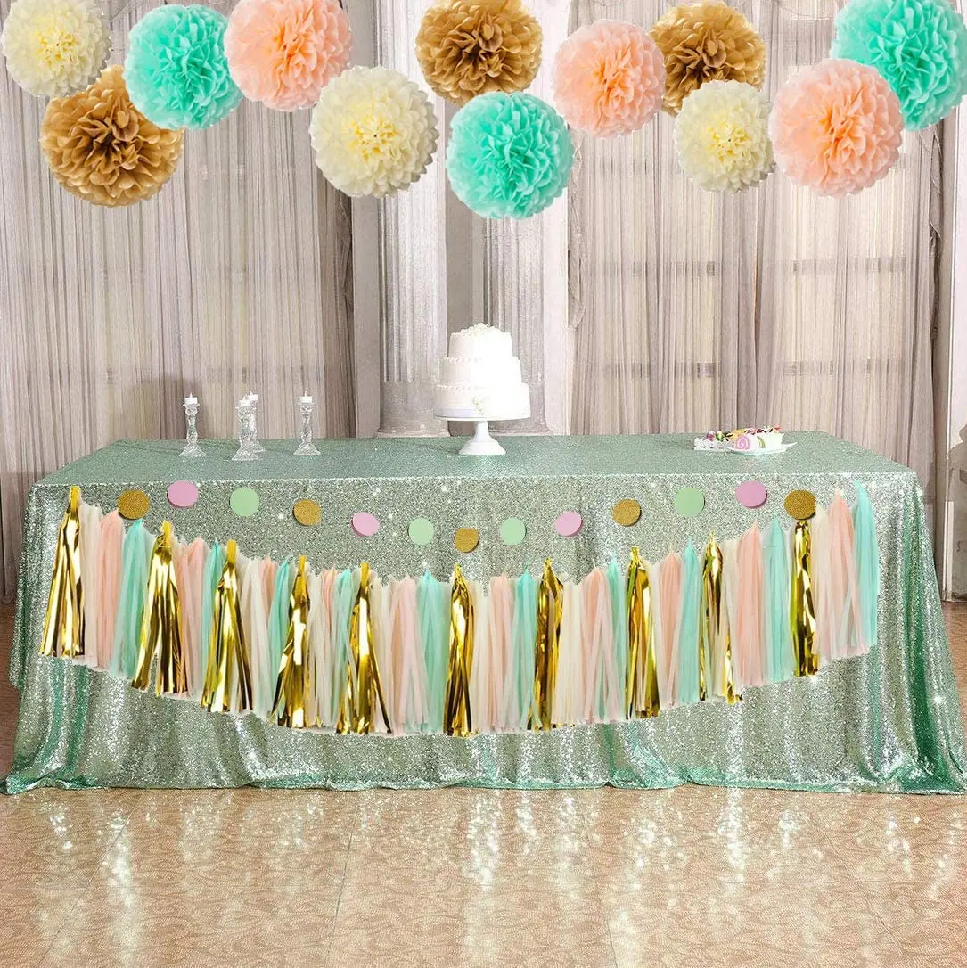 Wholesale Paper Fan Lantern Tassels Birthday Decoration Set Fiesta Party Supplies