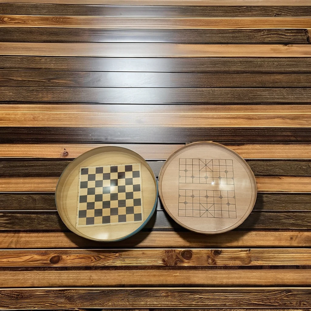 Custom tinplate chessboard Round tinplate storage box