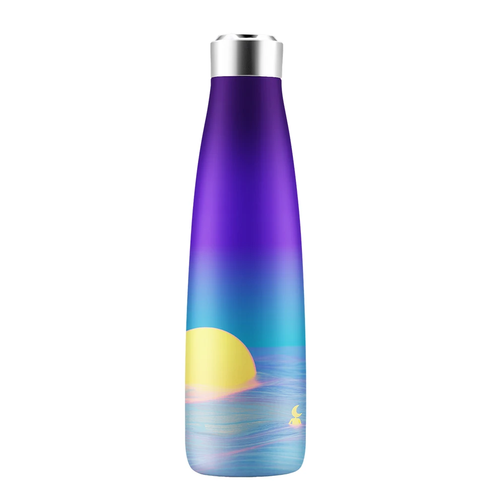 Portable 300ml 500ml Stainless Steel Bottle Insulated Vacuum Flask matte rubber Powder Coated Metal Water Bottle for Sports