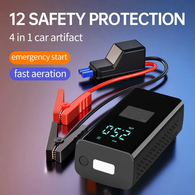 Portable 12v Super Capacitor Jump Starter With Air Compressor Car Starter