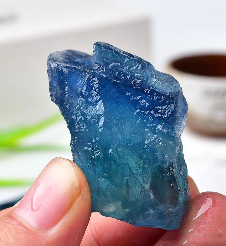 Natural blue fluorite raw stone natural rough stone crystal big stone for wholesale