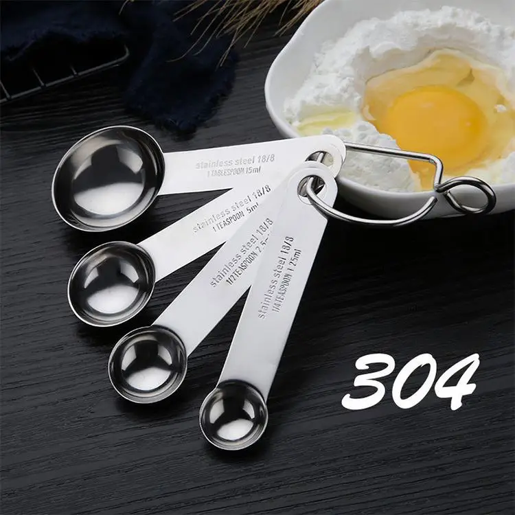 
4PCS 304 stainless steel measuring cups and spoons set 