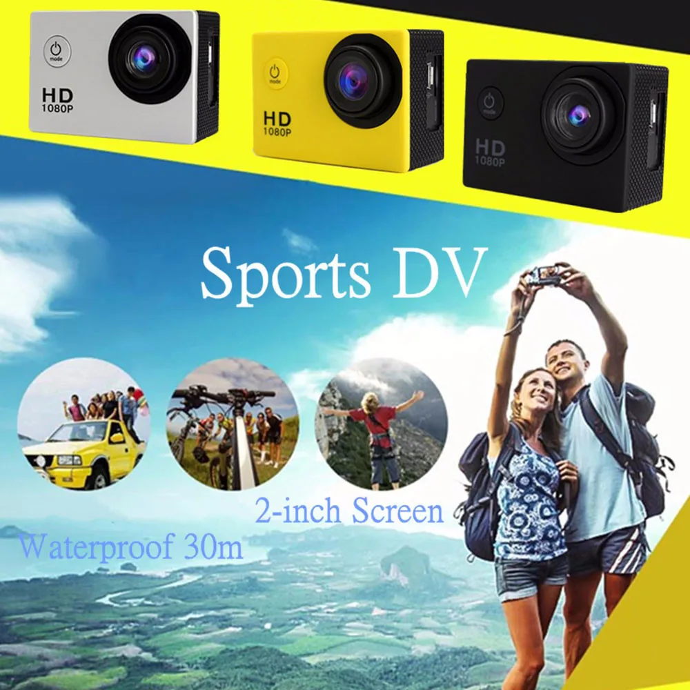  1080P Wifi 2 0 дюймовый экран Спортивная камера заднего вида монитор Dv Ultra Автомобильный Черный Ящик